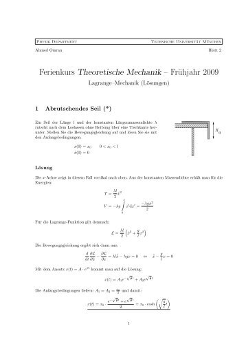 Theoretische Mechanik - Physik-Department TU München