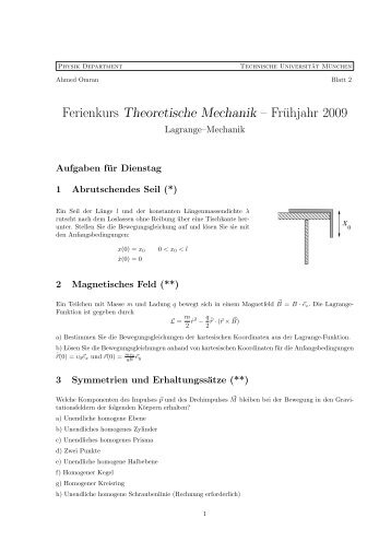 Theoretische Mechanik - Physik-Department TU München