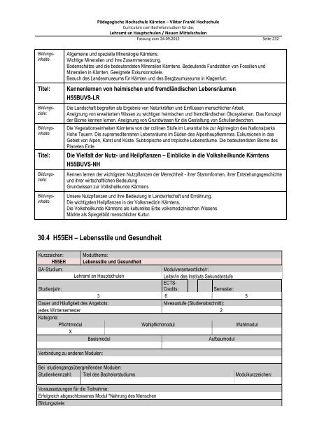 Schulpraktische Studien 1 - Pädagogische Hochschule Kärnten