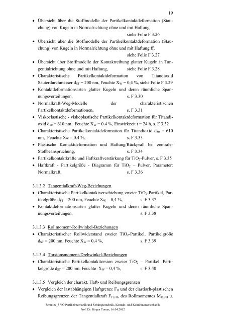 Partikel- und Schüttgutmechanik - Lehrstuhl Mechanische ...