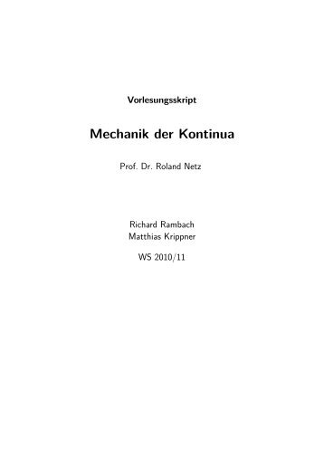 Vorlesungsskript Mechanik der Kontinua - TUM