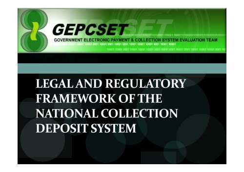 Legal and Regulatory Framework - gepcset