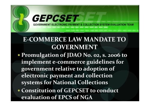 Legal and Regulatory Framework - gepcset