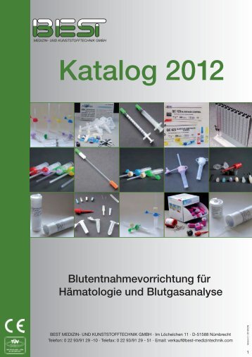 Katalog 2012 Blutentnahmevorrichtung für ... - BEST Medizin