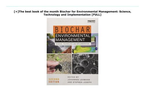 [+]The best book of the month Biochar for Environmental Management: Science, Technology and Implementation  [FULL] 