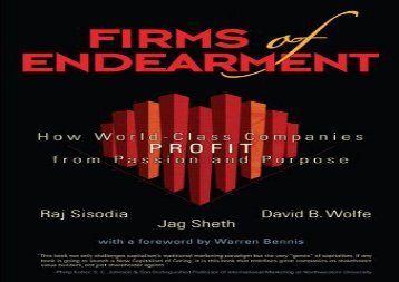 [+][PDF] TOP TREND Firms of Endearment: How World-Class Companies Profit from Passion and Purpose [PDF] 