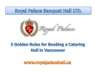 5 Golden Rules for Booking a Catering Hall in Vancouver