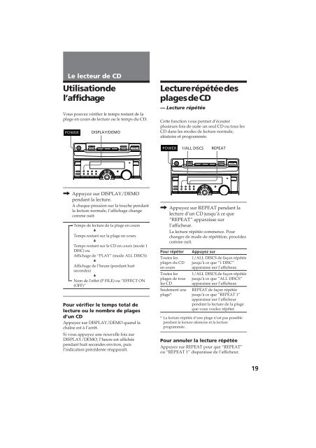 Sony MHC-RX80 - MHC-RX80 Consignes d&rsquo;utilisation Fran&ccedil;ais