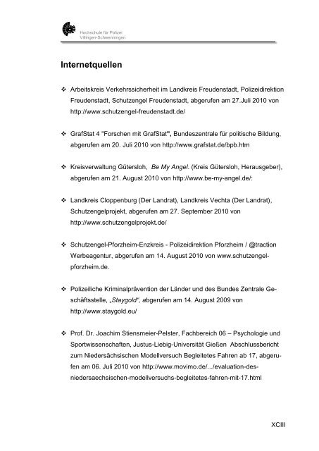 Diplomarbeit in der Fachgruppe Verkehrswissenschaft