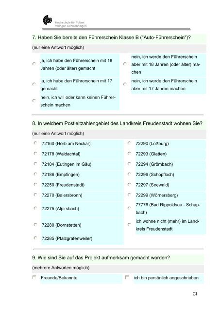 Diplomarbeit in der Fachgruppe Verkehrswissenschaft