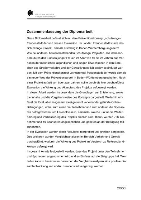 Diplomarbeit in der Fachgruppe Verkehrswissenschaft