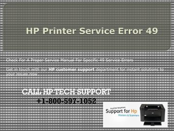 HP Printer Service Error 49 +1-800-597--1057