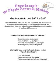 Grafomotorik/ den Stift im Griff - Physio Zentrum Menden GmbH