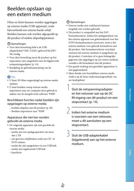 Sony DEV-3 - DEV-3 Consignes d&rsquo;utilisation N&eacute;erlandais