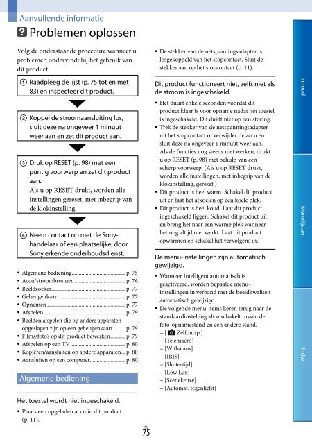 Sony DEV-3 - DEV-3 Consignes d&rsquo;utilisation N&eacute;erlandais