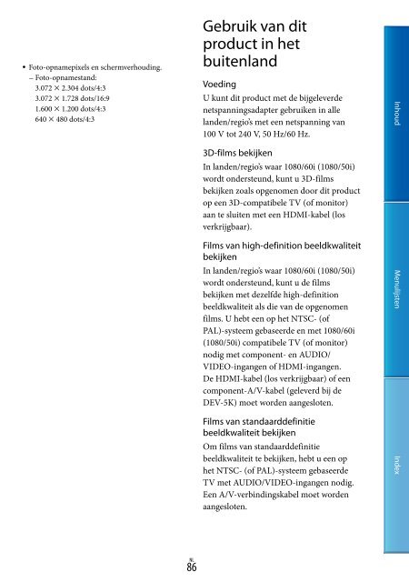 Sony DEV-3 - DEV-3 Consignes d&rsquo;utilisation N&eacute;erlandais