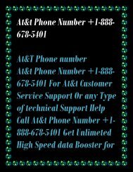 Call At&t Phone Number +1-888-678-5401 Get Unlimeted High Speed data Booster for free By At&t Technical Support or customer service help