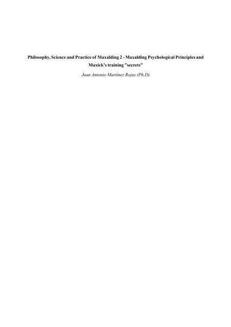 Philosophy, Science and Practice of Maxalding 2 - Maxalding ...