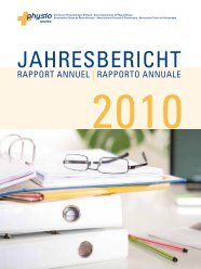 Rapport annuel 2010 - Schweizer Physiotherapie Verband