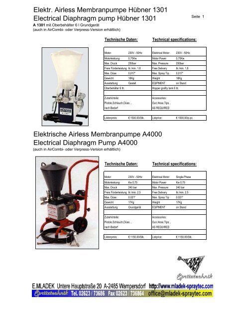 Elektrische membranpumpe 55520, 230V mit zubehör - Alentec & Orion AB