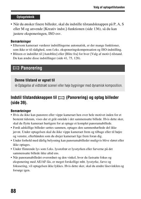 Sony SLT-A58 - SLT-A58 Istruzioni per l'uso Danese