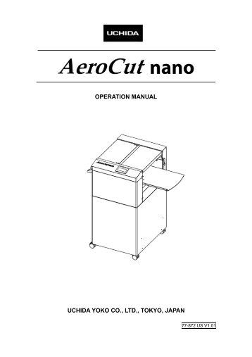 Aerocut Nano Creaser Bindery Equipment Machine Operation Manual - PrintFinish.com