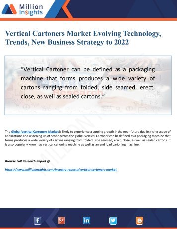 Vertical Cartoners Market Research Trends, Outlook, Upcoming Strategies 