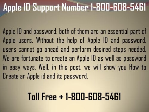 How To Search Apple id Support Number? 1-800-608-5461 Toll-Free