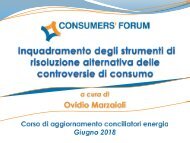 3. Inquadramento degli strumenti di risoluzione alternativa delle controversie di consumo (Marzaioli)