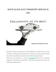 WHITE GLOVE AUTO TRANSPORT SERVICE IN USA