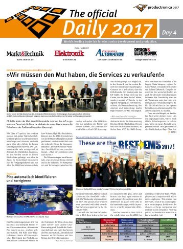 Tageszeitung Productronica 2017 - Tag 4