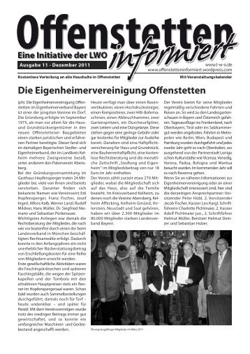 Ausgabe 11 â€“ Dezember 2011 - offenstetten informiert