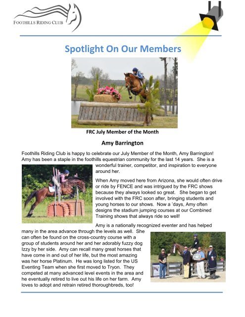 July 2018 FRC Member Newsletter