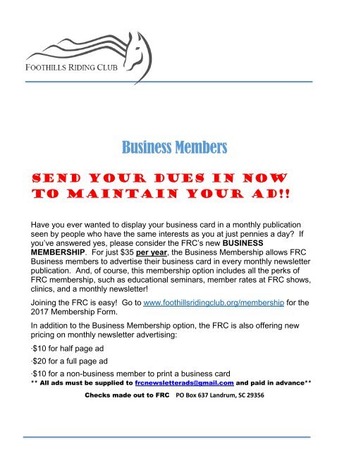 July 2018 FRC Member Newsletter