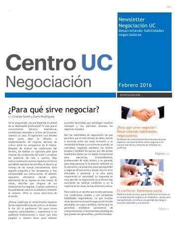 Newsletter N° 01 - Febrero 2016