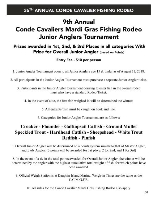 2018 Conde Cavalier Fishing Rodeo