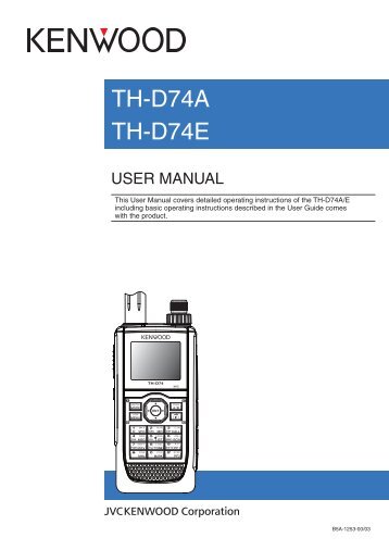 Kenwood TH-D74E - Communications English USER MANUAL (2016)