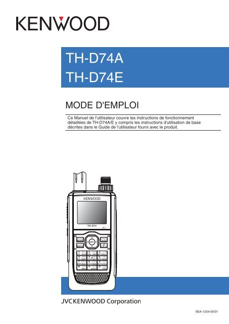 Kenwood TH-D74A - Communications French USER MANUAL (2016)