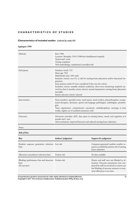 Comprehensive geriatric assessment for older adults admitted to ...