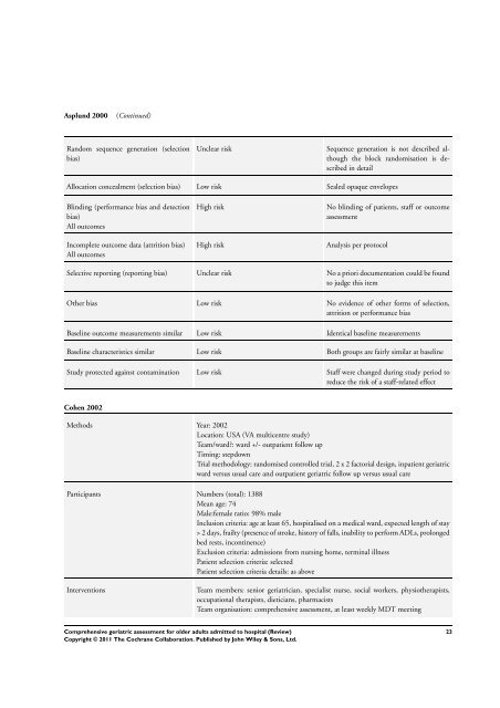 Comprehensive geriatric assessment for older adults admitted to ...