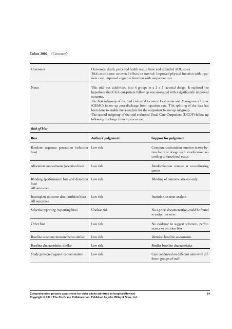 Comprehensive geriatric assessment for older adults admitted to ...