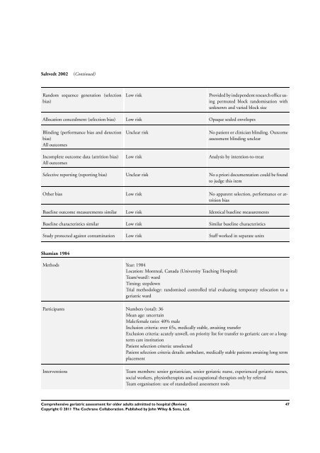 Comprehensive geriatric assessment for older adults admitted to ...