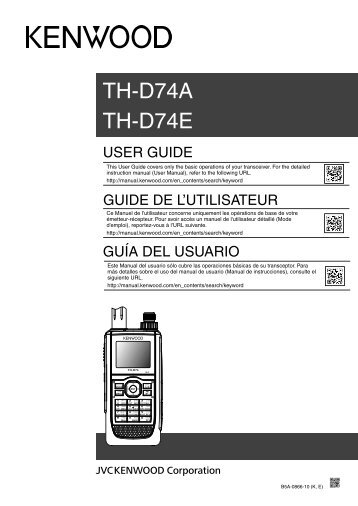 Kenwood TH-D74A - Communications English,French,Spanish USER GUIDE (2016)