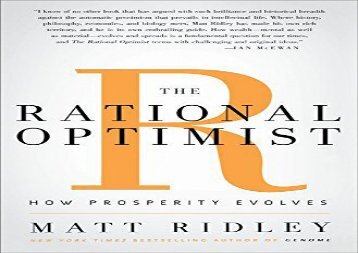 [+]The best book of the month The Rational Optimist: How Prosperity Evolves  [DOWNLOAD] 