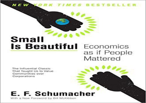 Pdf Top Trend Small Is Beautiful Economics As If People Mattered News