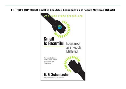 [+][PDF] TOP TREND Small Is Beautiful: Economics as If People Mattered  [NEWS]