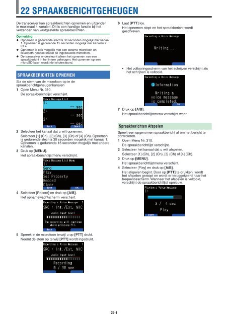 Kenwood TH-D74E - Communications Dutch USER MANUAL (2016)