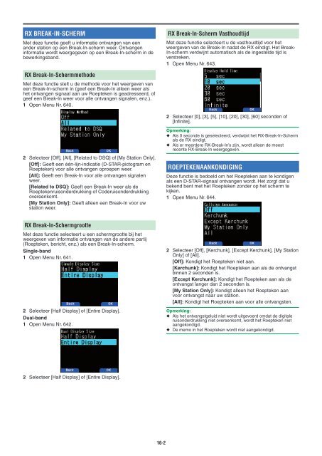 Kenwood TH-D74E - Communications Dutch USER MANUAL (2016)