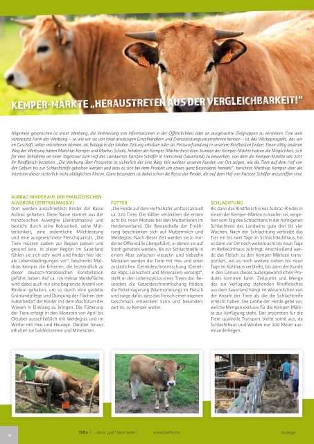 Töfte Regionsmagazin 07/2018 - Landwirtschaft