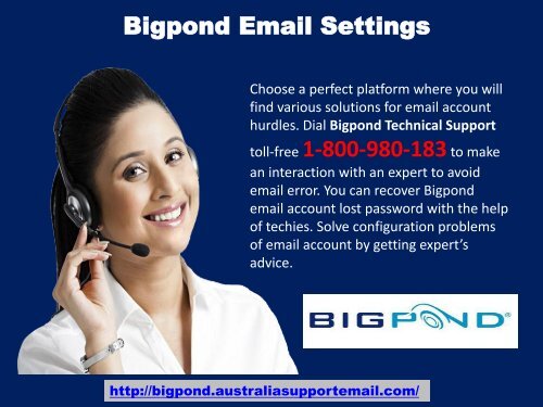 To Avoid Bigpond Email Settings Issue| Dial 1-800-980-183